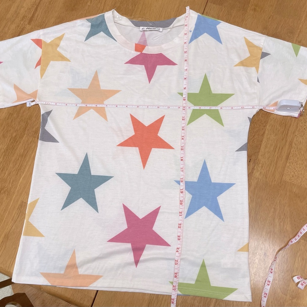 Colorful Star Pattern T-Shirt - Picture 3 of 5